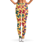 Retro Colorful Butterfly Pattern Print Women's Leggings