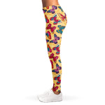 Retro Colorful Butterfly Pattern Print Women's Leggings
