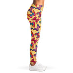 Retro Colorful Butterfly Pattern Print Women's Leggings