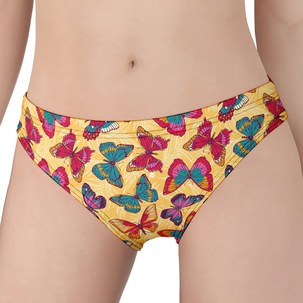 Retro Colorful Butterfly Pattern Print Women's Panties