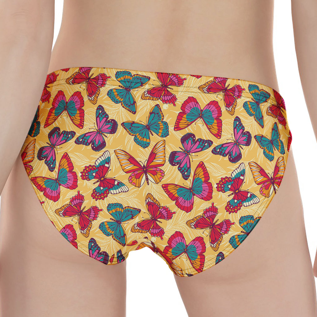 Retro Colorful Butterfly Pattern Print Women's Panties