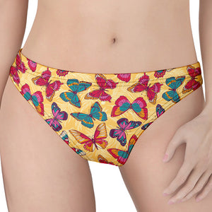 Retro Colorful Butterfly Pattern Print Women's Thong