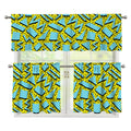 Retro Funky Pattern Print 3 Piece Kitchen Curtains
