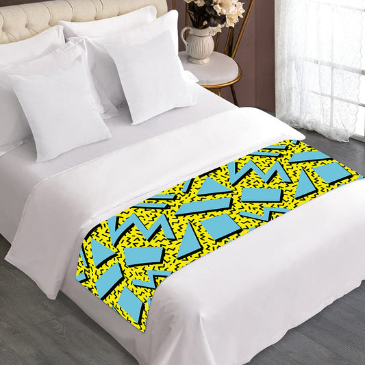 Retro Funky Pattern Print Bed Runner