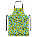 Retro Funky Pattern Print Bib Apron With Pocket