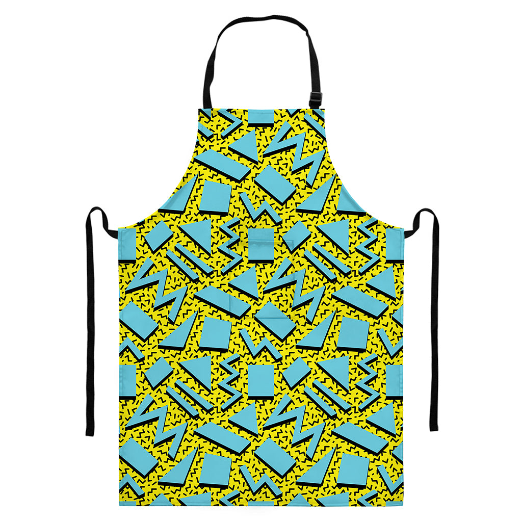 Retro Funky Pattern Print Bib Apron With Pocket