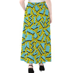 Retro Funky Pattern Print Chiffon Maxi Skirt