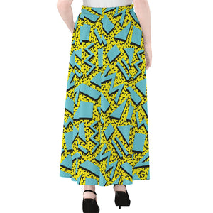 Retro Funky Pattern Print Chiffon Maxi Skirt