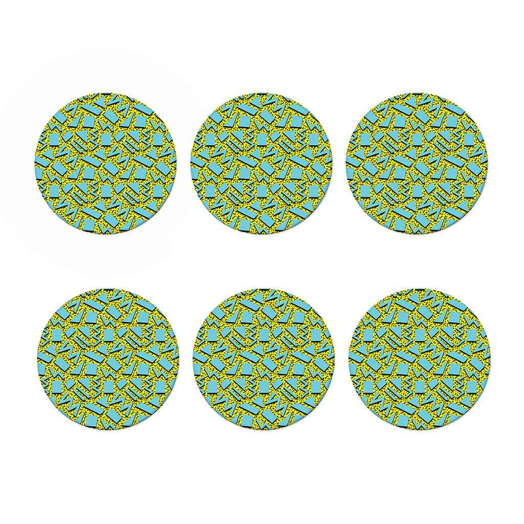 Retro Funky Pattern Print Coaster Set