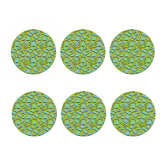 Retro Funky Pattern Print Coaster Set