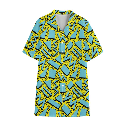 Retro Funky Pattern Print Cotton Hawaiian Shirt