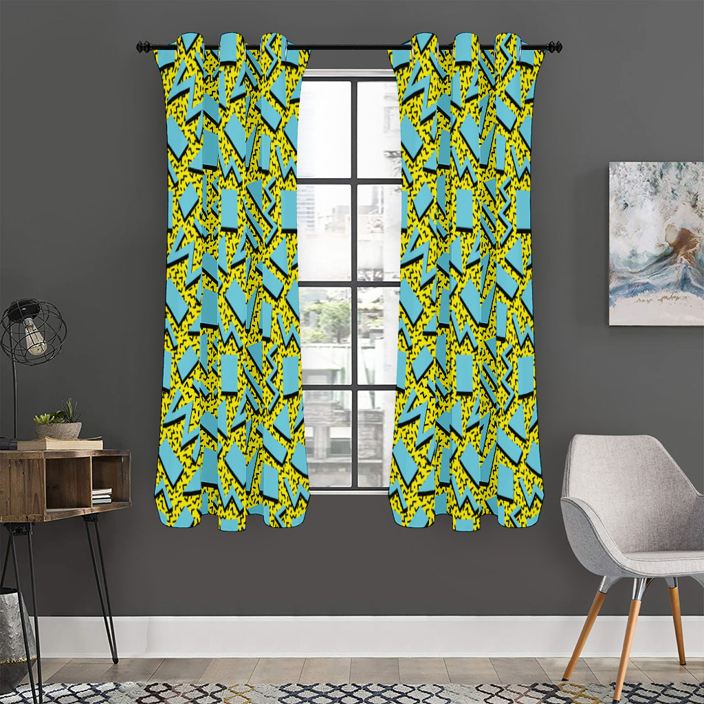 Retro Funky Pattern Print Curtain