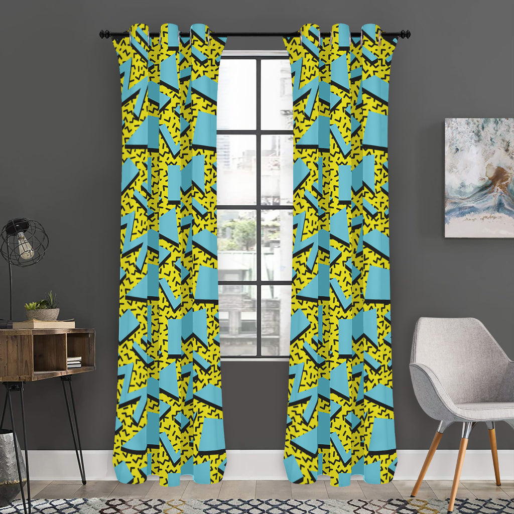 Retro Funky Pattern Print Curtain