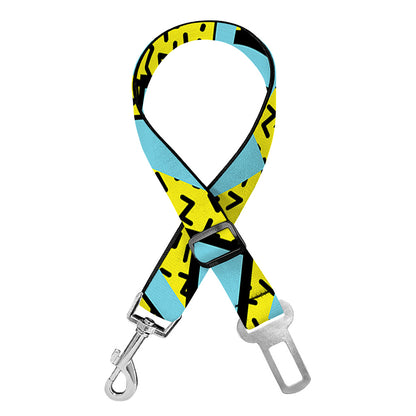 Retro Funky Pattern Print Dog Seat Belt