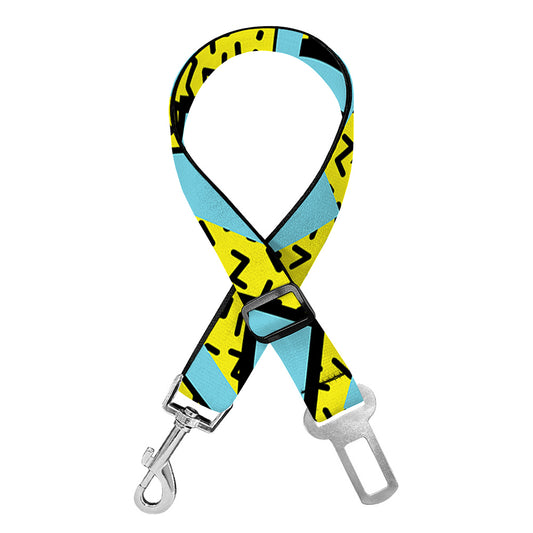 Retro Funky Pattern Print Dog Seat Belt