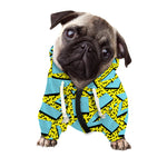 Retro Funky Pattern Print Dog Zip Up Hoodie