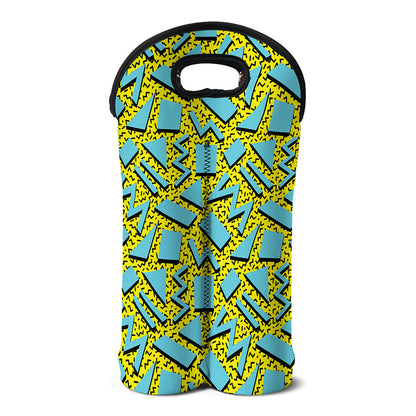 Retro Funky Pattern Print Double Neoprene Wine Tote