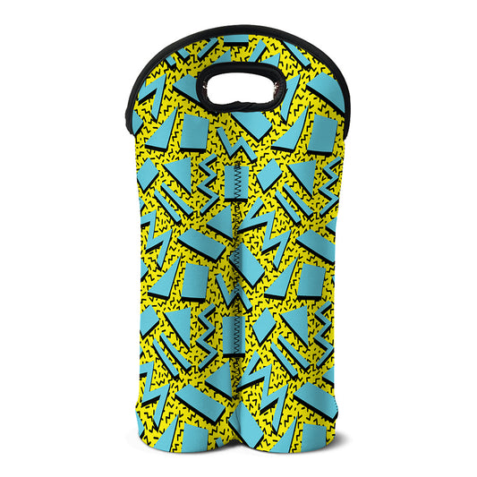 Retro Funky Pattern Print Double Neoprene Wine Tote