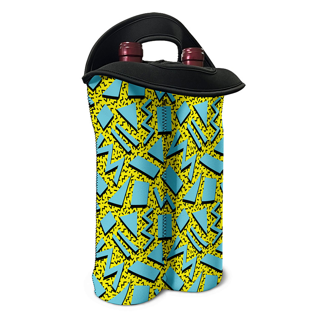 Retro Funky Pattern Print Double Neoprene Wine Tote