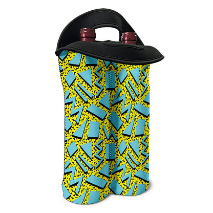 Retro Funky Pattern Print Double Neoprene Wine Tote