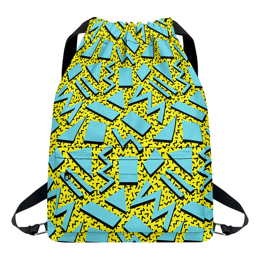 Retro Funky Pattern Print Drawstring Backpack