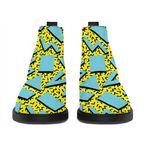 Retro Funky Pattern Print Flat Ankle Boots