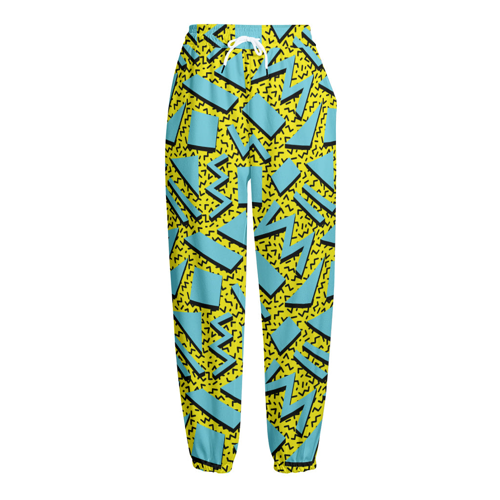 Retro Funky Pattern Print Fleece Lined Knit Pants