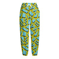 Retro Funky Pattern Print Fleece Lined Knit Pants