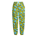 Retro Funky Pattern Print Fleece Lined Knit Pants