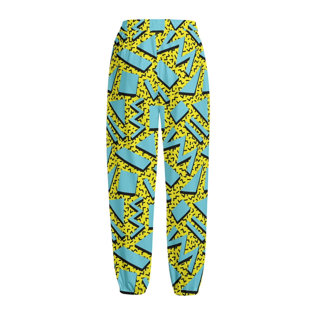 Retro Funky Pattern Print Fleece Lined Knit Pants