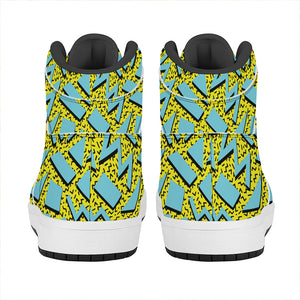 Retro Funky Pattern Print High Top Leather Sneakers