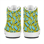 Retro Funky Pattern Print High Top Leather Sneakers