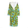 Retro Funky Pattern Print Hooded Bathrobe