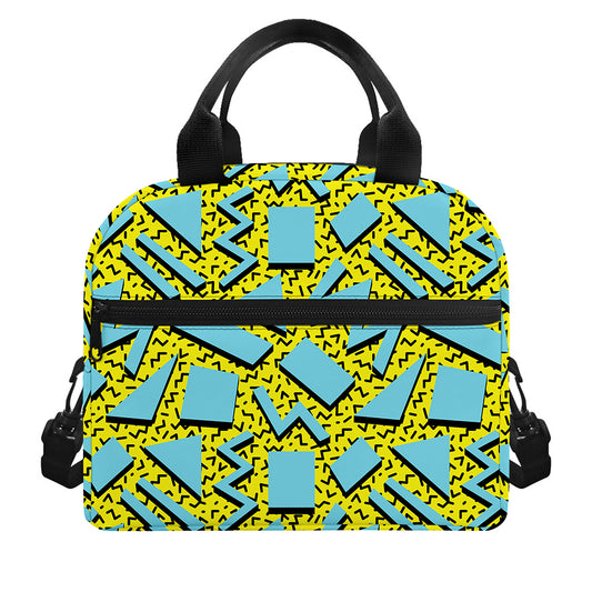 Retro Funky Pattern Print Insulated Lunch Bag