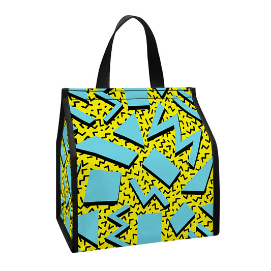 Retro Funky Pattern Print Insulated Lunch Tote
