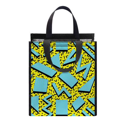 Retro Funky Pattern Print Insulated Lunch Tote