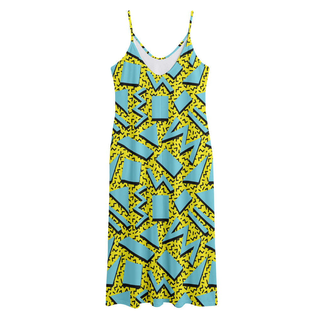 Retro Funky Pattern Print Jersey Midi Cami Dress
