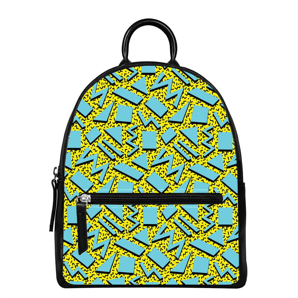 Retro Funky Pattern Print Leather Backpack