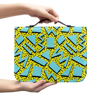 Retro Funky Pattern Print Leather Bible Cover