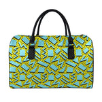 Retro Funky Pattern Print Leather Duffle Bag