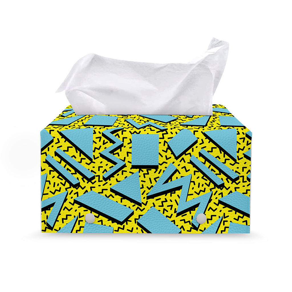 Retro Funky Pattern Print Leather Tissue Box Cover