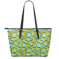 Retro Funky Pattern Print Leather Tote Bag With Zipper