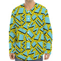 Retro Funky Pattern Print Long Sleeve Baseball Jersey