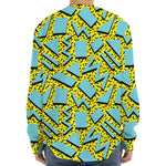 Retro Funky Pattern Print Long Sleeve Baseball Jersey
