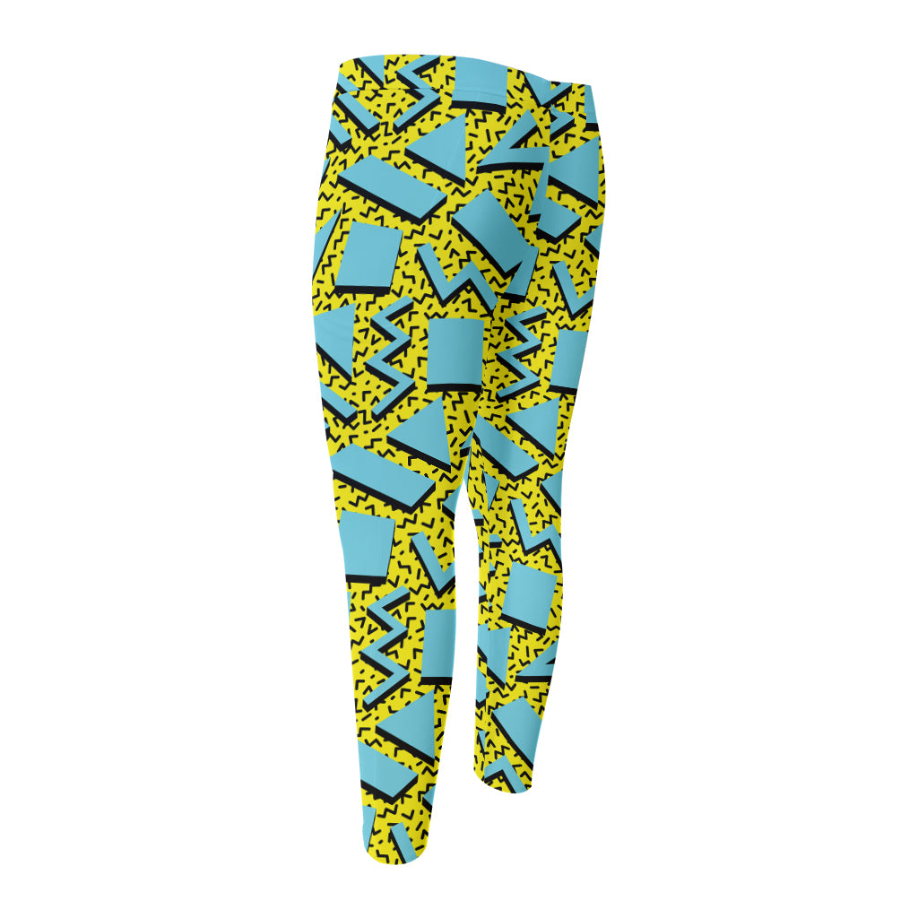 Retro Funky Pattern Print Men's Compression Pants