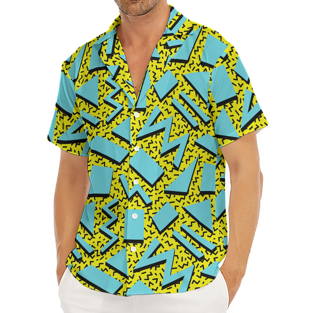 Retro Funky Pattern Print Men's Deep V-Neck Shirt