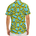 Retro Funky Pattern Print Men's Deep V-Neck Shirt