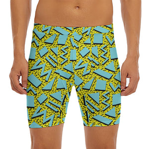 Retro Funky Pattern Print Men's Long Boxer Briefs