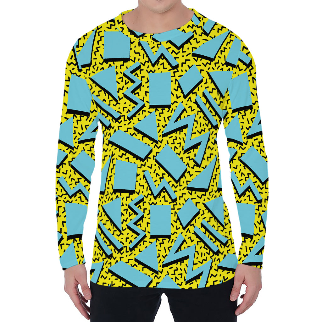 Retro Funky Pattern Print Men's Long Sleeve T-Shirt