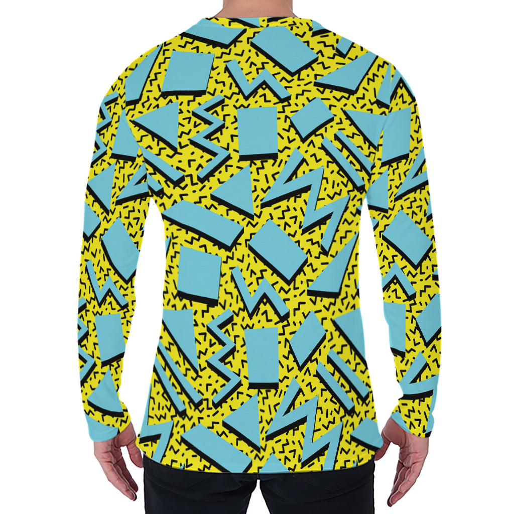 Retro Funky Pattern Print Men's Long Sleeve T-Shirt